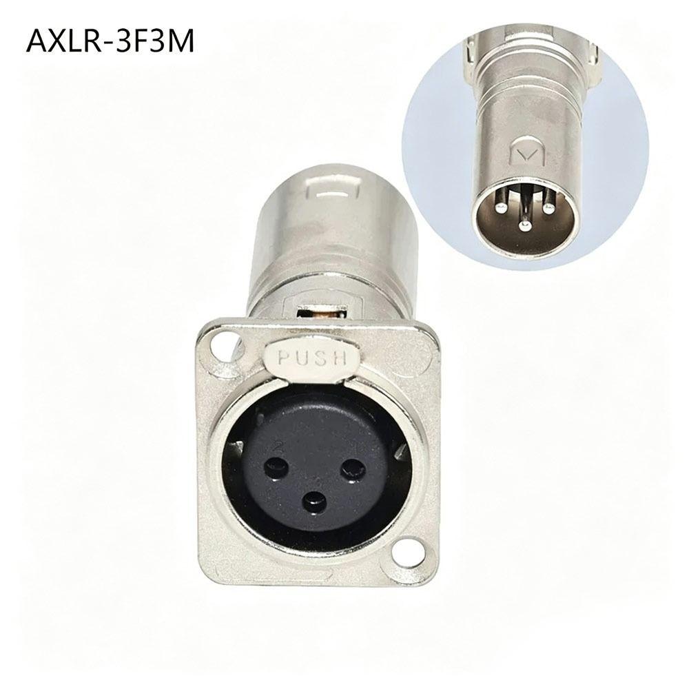 1Pcs Gold Plated 3Pin XLR Connector Panel Mount XLR Connector for Speaker System Installation