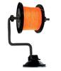 Orurudo Angelgerät Schnuraufspuler mit hebelbetriebenem, kraftvollem Saugnapf, zur Befestigung auf Tisch oder anderer Oberfläche für einfaches Aufspulen der Schnur, Schwarz
