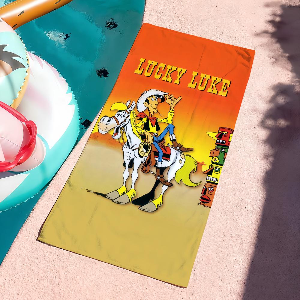 

Classic Anime Lucky L-Luke Towel Quick Dry Soft Yoga Swimming Fitness Mountain Climbing Large Beach Towels W30*H60(CM)