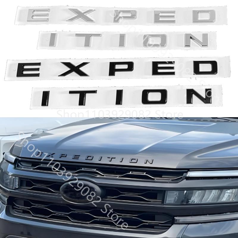 TXDR3 glossy black ABS Car Front Hood Emblem Badge Bonnet Logo Covers Letters Sticker For Ford Expedition Accessories