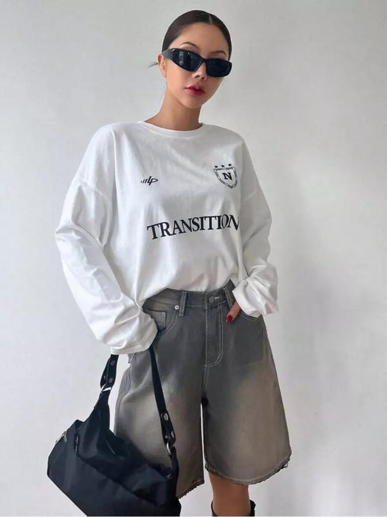 100% cotton t-shirt loose foreign style niche street personality ruffian handsome popular printing American style