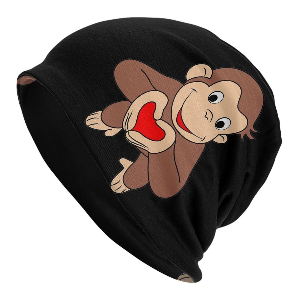 Curious George Collage Bonnet Hat Hip Hop Outdoor Skullies Beanies Hats Unisex Warm Multifunction Cap