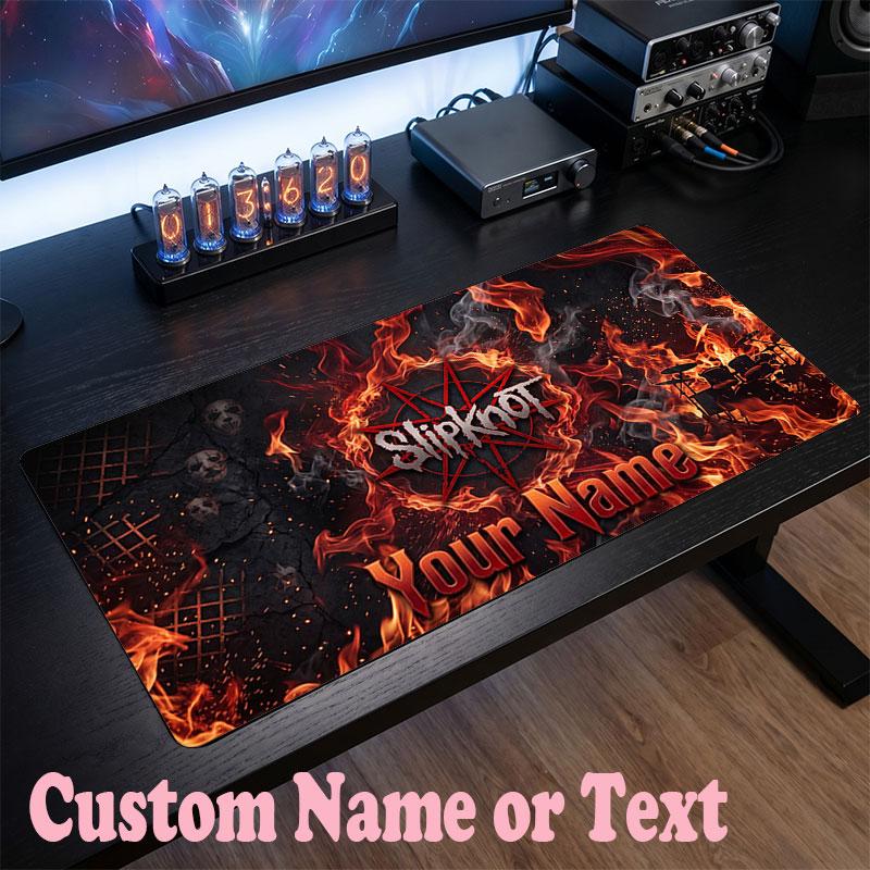 Tappetino per Mouse Slipknot con Nome Personalizzato, Tappetino Grande per Scrivania, Regalo Personalizzato per Ufficio Domestico