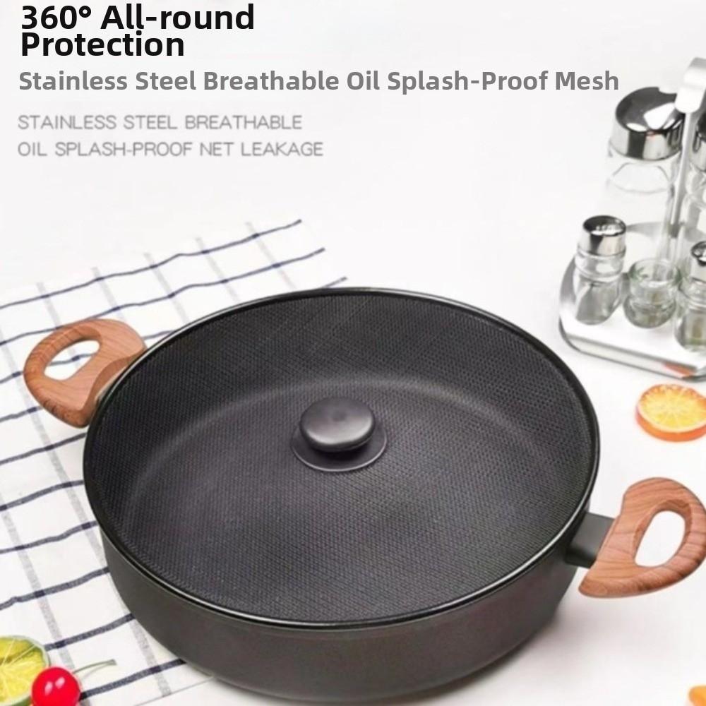 Fine Mesh Splatter Screen Anti-Splash Anti Grease Lid Practical Splash Guard Cover  Frying Pan Use