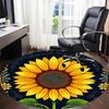1pc Sunflower Pattern Office Round Area Rug, Indoor Mat Suitable ForOffice, Under Office Chairs Bedroom Living Room Home Decor, Room Deco  D040