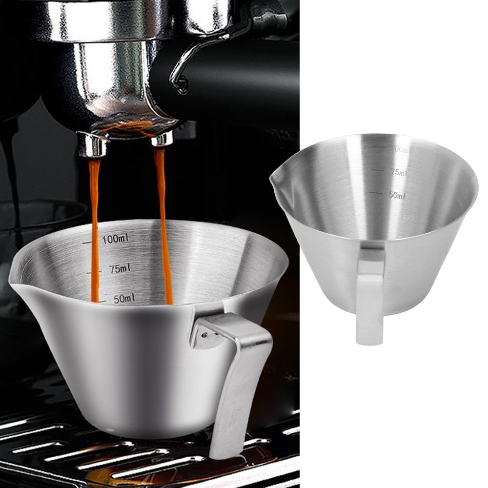 Stainless Steel Coffee Measuring Cup V-Shaped Mouth Espresso Cup Pouring Cup Coffee Brewing