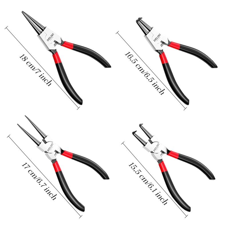 Snap Ring Pliers Circlip Pliers Internal External Ring Remover Installation Tool Pointed Mouth External Curved Expansion Pliers