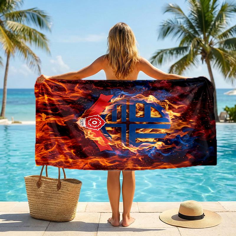 Asciugamano da Spiaggia Quick Dry con Stampa Bolton Wanderers FC in Microfibra Assorbente Portatile da Viaggio per Nuoto