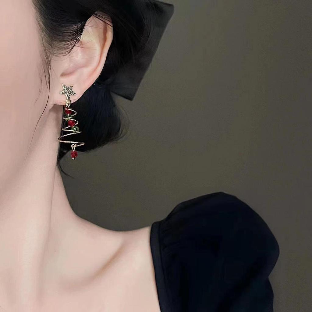 2024 New Women’s Christmas Tree Star Earrings – Festive Jewelry for the Holiday Season