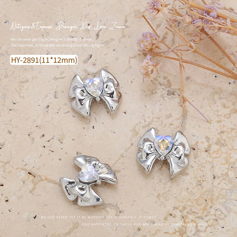 3Pcs Diy Nail Art Decoration 3D Bow-Knot Nail Art Charm  Nail Drill For Manicure Design Accessory