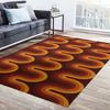 Brown Groovy Retro 70s Area Rug Brown Orange Geometric Rug Groovy Dorm Decor Tangerine Mid Century Rug Retro Home Decor
