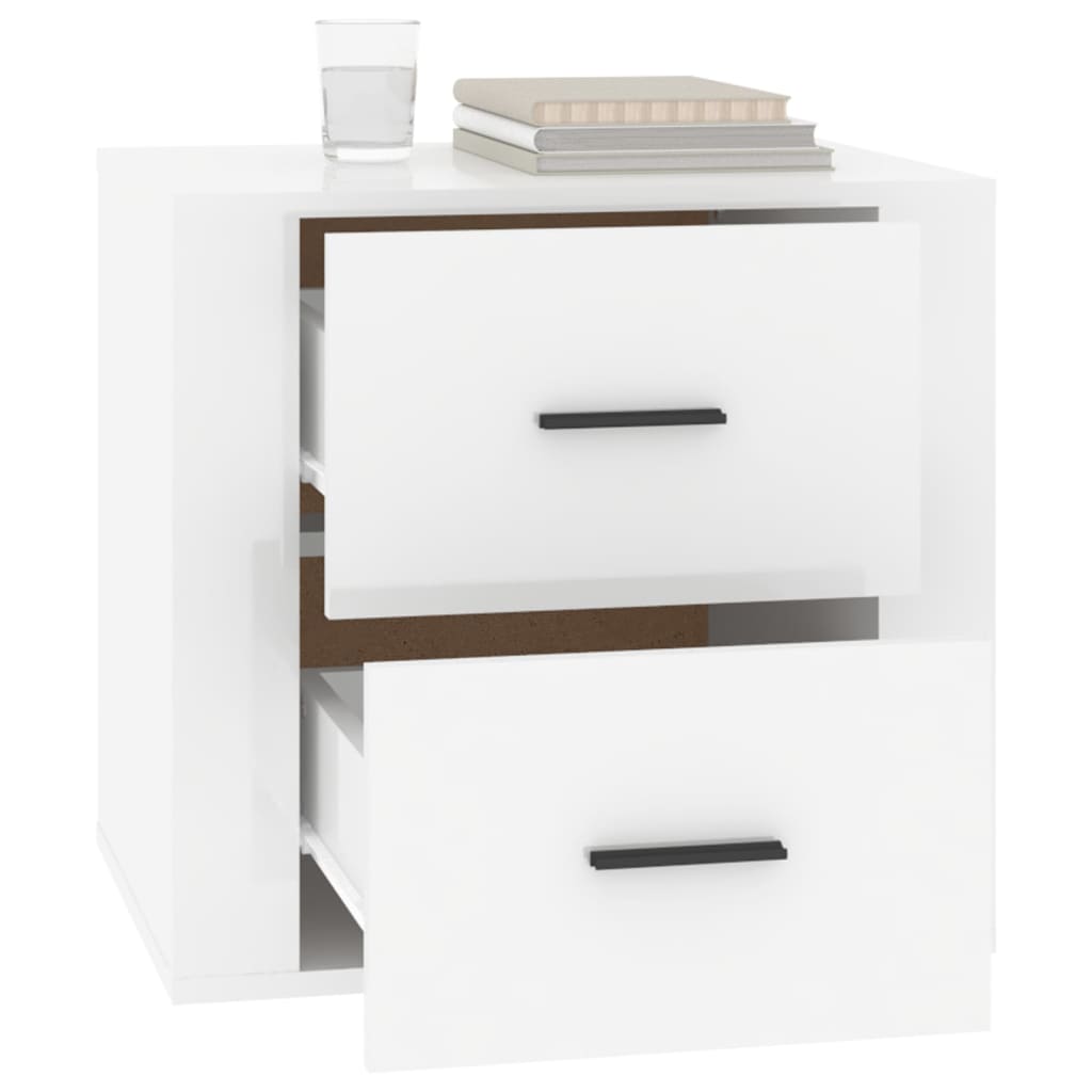 Nightstand High Gloss White 50 x 39 x 47 cm