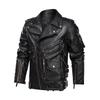 Model D three-dimensional multi-pocket zipper locomotive leather jacket retro jacket European size
