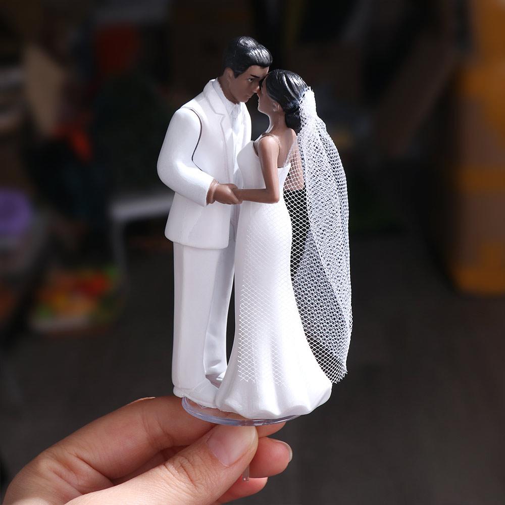 Elegant Cake Toppers Dolls Bride & Groom Figurines for Anniversaries,Engagements
