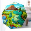 Dinosaur Adventure:Automatic Opening/Closing Umbrella with Foldable Design,Outdoor Rain Gear for Fans,Travelers&Daily Use Perfect Gif