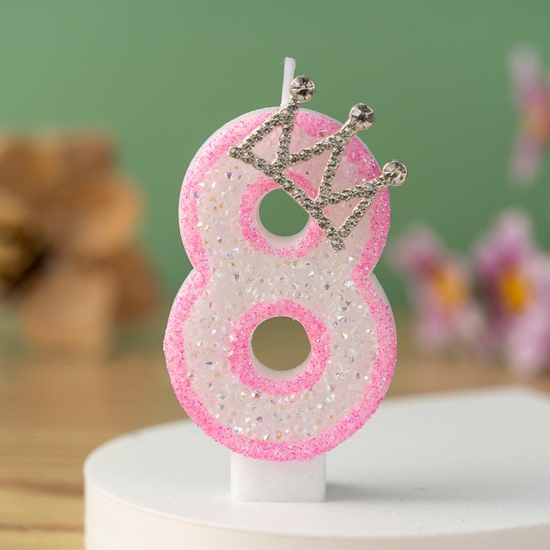 Creative First Birthday Number Candle with Crown - Princess Party Cake Decoration