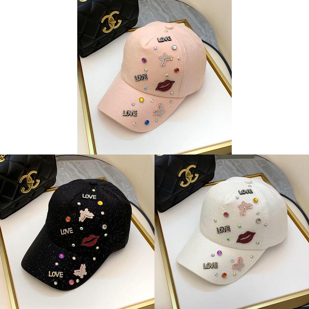 Trendy Water Drip Embellished Baseball Cap With Adjustable Fit For Fashionable Women