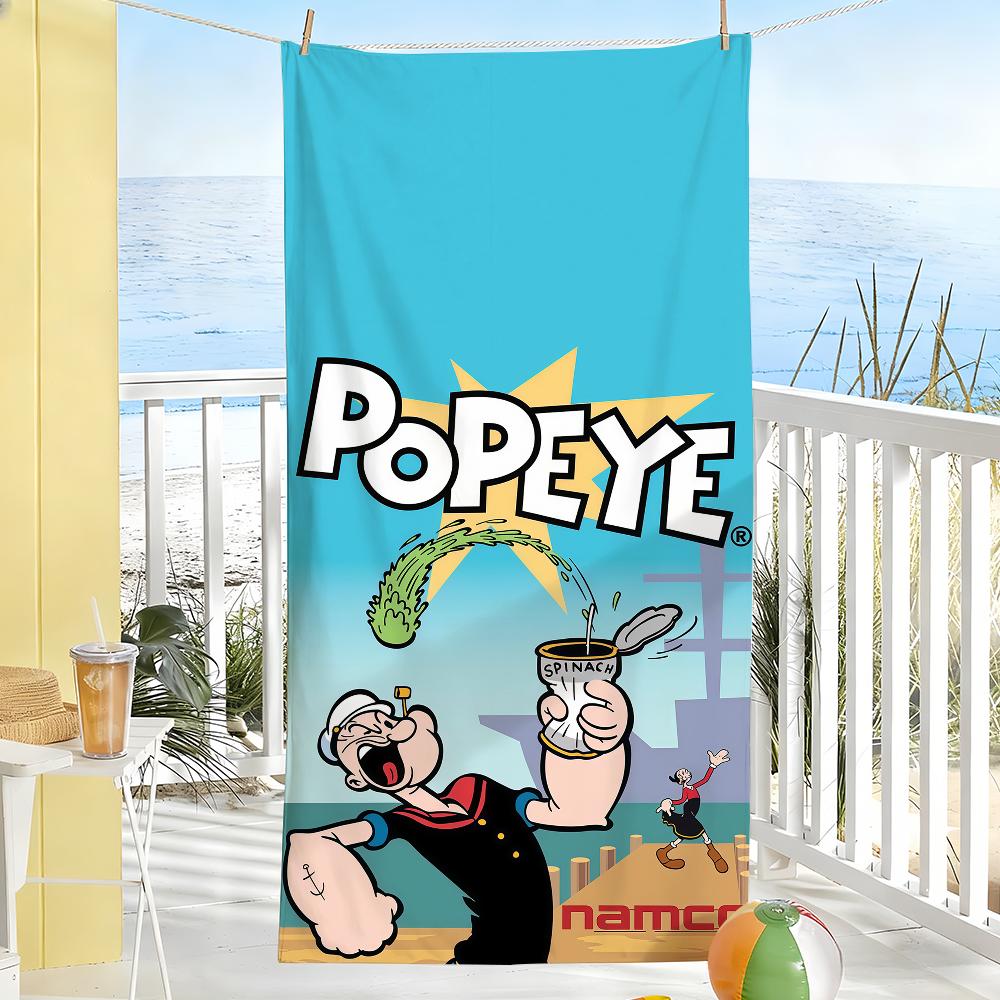 Cartoon Cute P-Popeye Beach Towel For Beaches Yoga Studios Gyms Hot Springs Swimming Pools And Picnics
