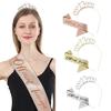 Cross-Border Digital Birthday Crown Set: Headdress, Party Shoulder Strap & Etiquette Belt Photo Prop for Girls