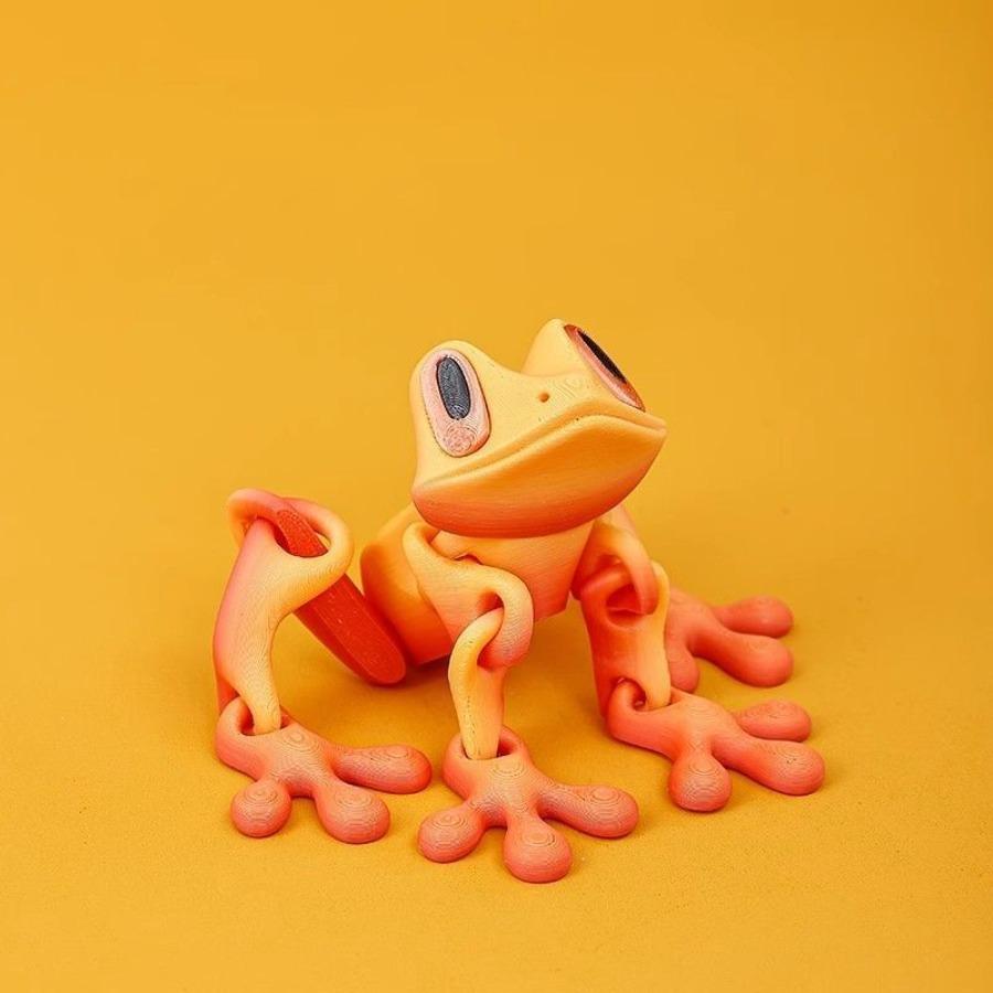 Popular cutting-edge 3D-printed magnetic frog fridge magnet with movable joints and night-light dragon effect