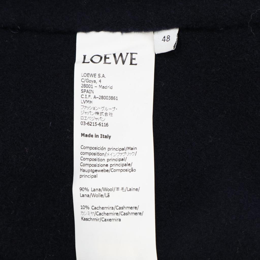 Loewe [Domestic Regular] H526330X81 Wool X Cashmere Double-Breasted Jacket Coat 48 NavyUsed