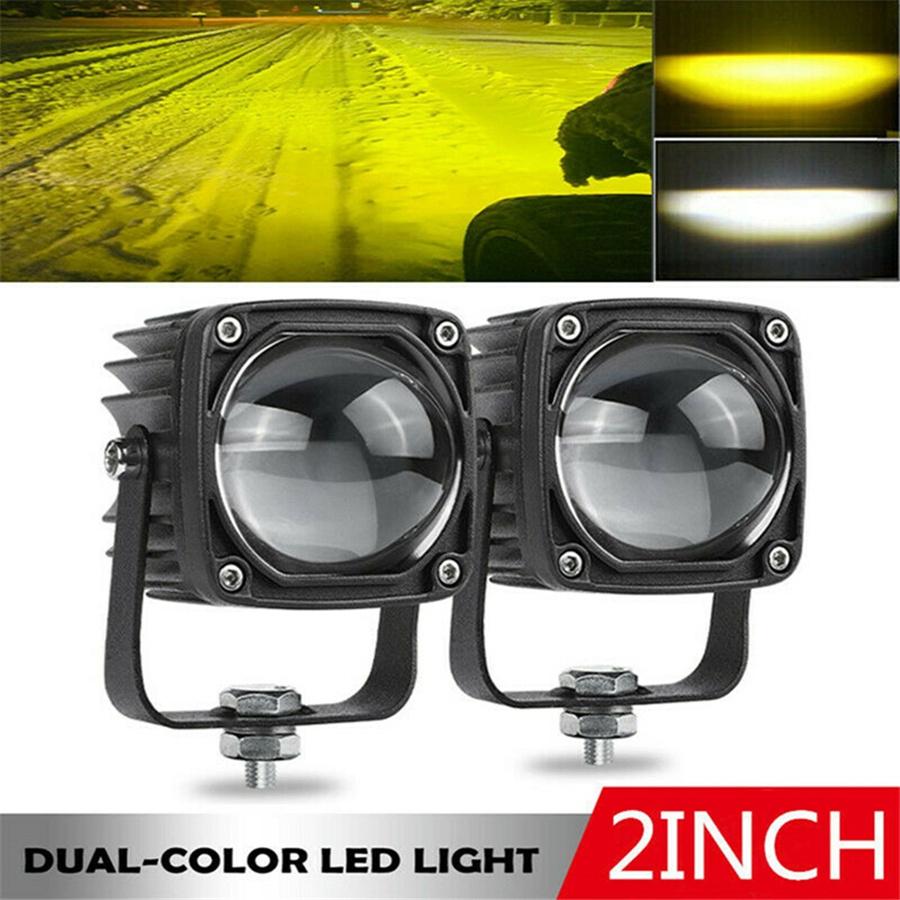 2Pcs 2" Square 20W LED Work Lights Spot Driving Fog Lamp For Car Truck Boat ATV