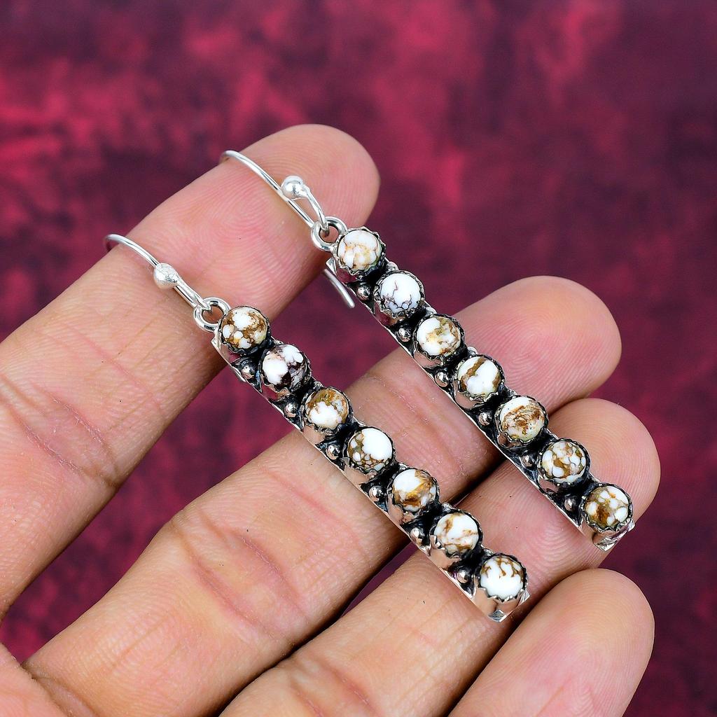 Wild Horse jasper 925 Solid Sterling Silver Earrings, Handmade Gemstone Earrings Jewelry, Gifts For Wife Brand New Earrings