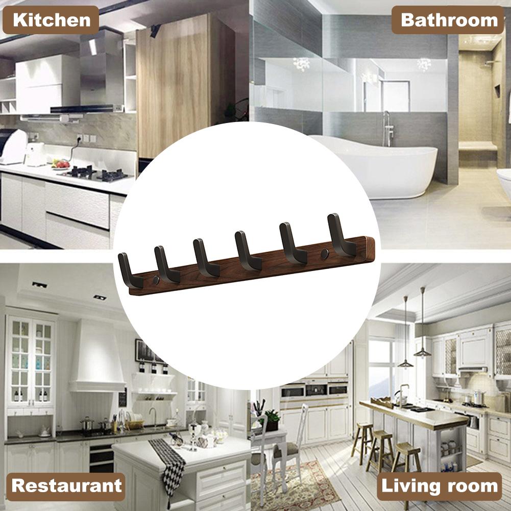 Walnussholz Haken Bohrfreie Wandhaken L-Form Holz Garderobenhaken zum Aufhängen von Hut Geldbörse Rucksack Tasche Jacke