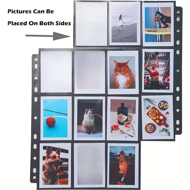 30Pcs Black 9-Pocket Trading Card Binder Pages Storage Wallet - Double-Sided Side-Loading Pockets For Game Cards