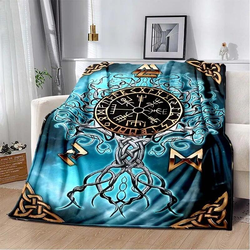 Die Vikings Fashion Blanket-Lightweight Flannel Throw for Sofa and Bed ,Digital Printed Blanket with Soft & Worm Flannel Fabric