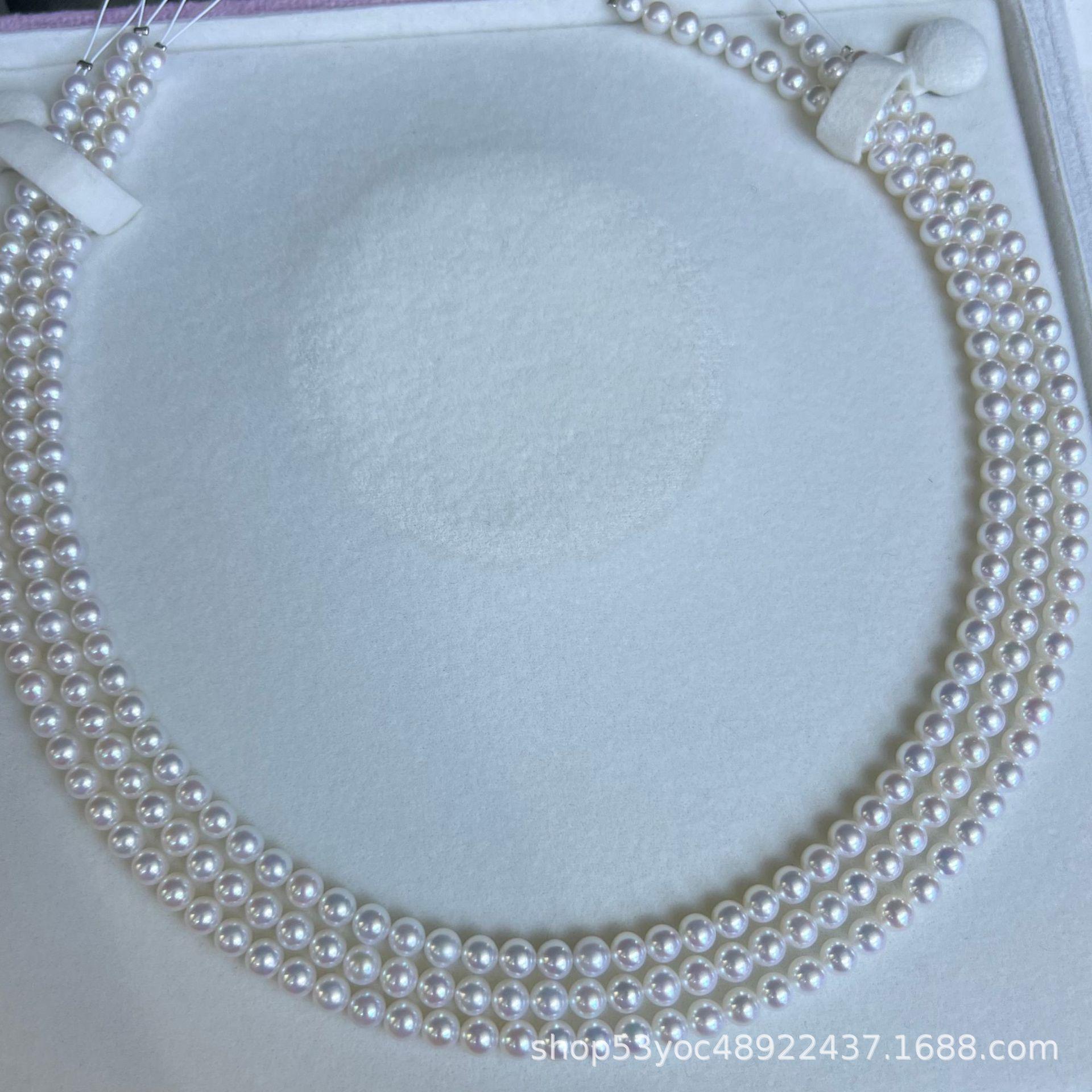 Zhuji Freshwater Pearls 5-6mm Round Near-Flawless Semi-Finished Necklace High Gloss High Brightness DIY 5-6mm белый