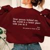 You Are Enough Casual Round Neck Long Sleeve Printed Plus Velvet Hoodie