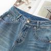 Women's Light-Colored Wide-Leg Jeans, Spring & Autumn 2025, Slimming Loose Fit for Pear-Shaped Bodies, Straight-Leg Nine-Point Pants