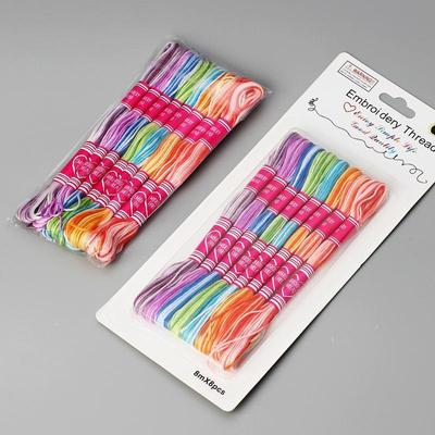 Ață de cusătură în cruce Poliester Seria de culori gradient Ață de brodat 8m 12 buc Accesorii lucrate manual DIY