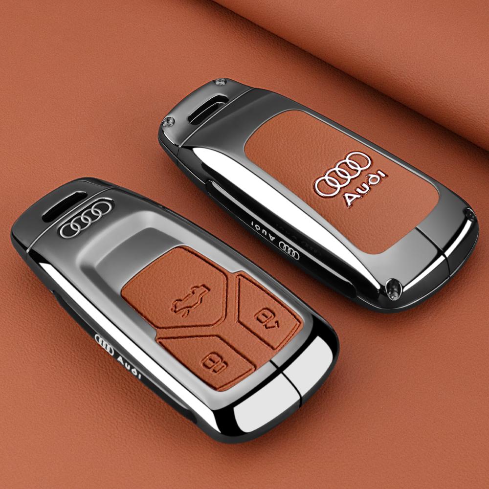 Pentru Audi Q8 H2Fashion Carcasă Capac Cheie Mașină din Aliaj de Zinc Protecție Pentru Audi A4 A4L A5 Q5 Q7 TT TTS 8S B9 2016 2017 2018 Accesorii Breloc black