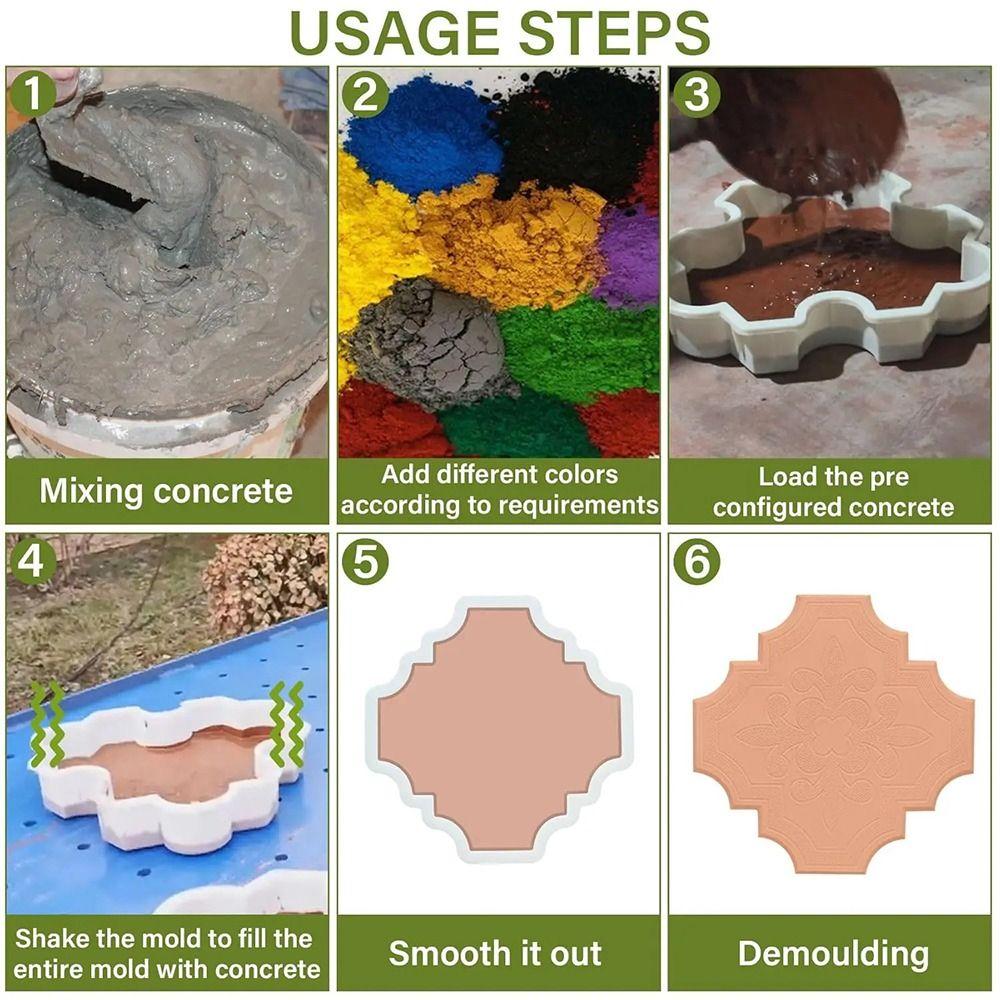 2Pcs/Set 30cm Paving Brick Mould Big Small Flowers Plastic Concrete Path Maker Mold Reusable DIY Walk Maker