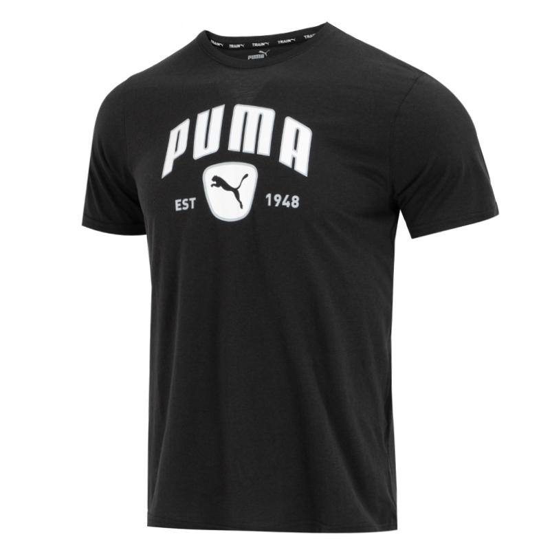 PUMA EVOSTRIPE T Shirts Men s Black Crew Neck Moderate 523743-01 XS