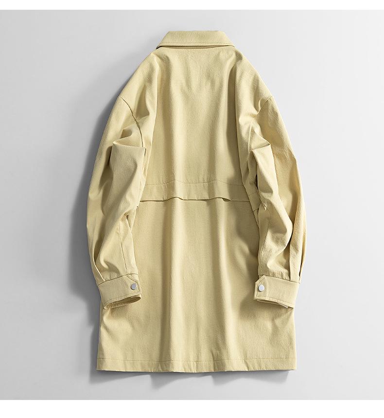 Men's Mid-Length Trench Coat - 2025 Spring/Autumn Casual Loose Jacket, Plus Size Available