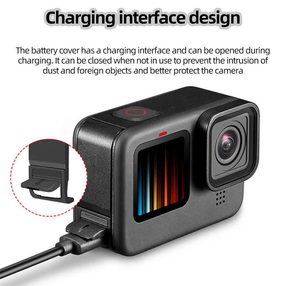 Coperchio Batteria Coperchio Porta Laterale Tappo Rimovibile Per GoPro Hero 13 12 11 10 9 Action Camera Nera Accessori