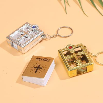 Mini Holy Bible Keychain Religious Christian Jesus Cross Keychain Prayer Gift