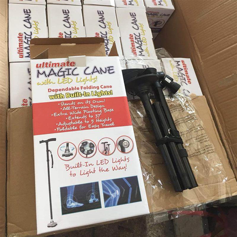 Cross-Border Trusty Cane: Five-Section Lighted Walking Stick with Voice Broadcast