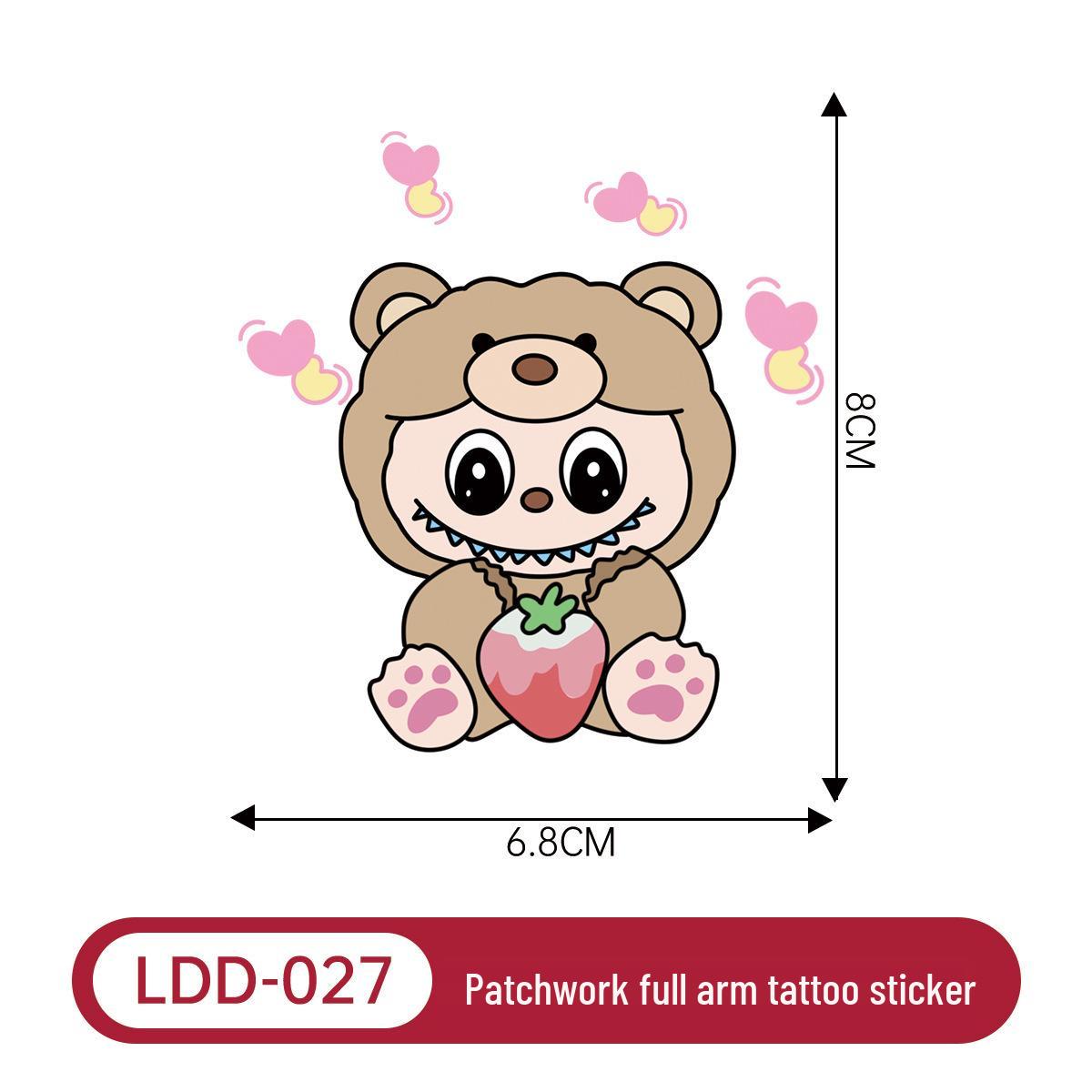 Waterproof Cartoon Labubu Tattoo Stickers for Kids 6.8*8CM