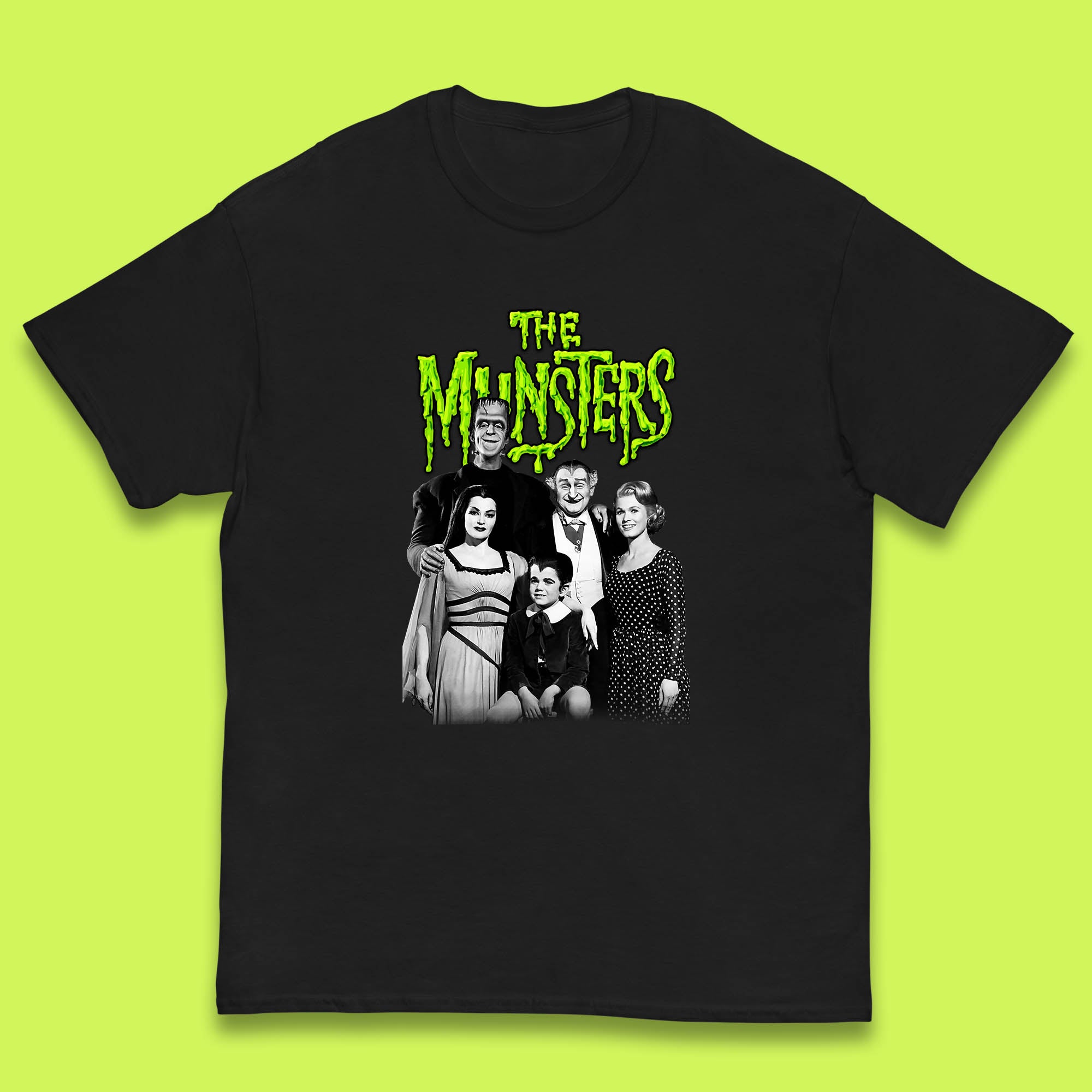 Vintage The Munsters Family TV Series Halloween Frankenstein Horror Scary Kids T Shirt 140