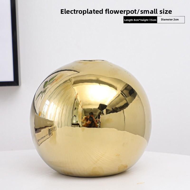 

Покрытие Золотой Шар Керамическая Ваза Домашние Декоративные Украшения Ремесла Цветочный Горшок Искусство Гидропонные Вазы Домашнее Декоративное Украшение Подарок