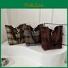 Lazy Casual Style Plaid Woolen Tote Bag With Large Capacity For Women 2024 New Fashion