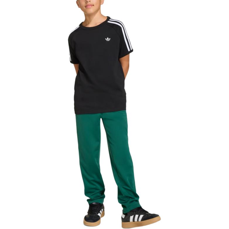 Adidas Originals Logo Striped Crew Neck Short Sleeve T-Shirt Kids Tops KE0919
