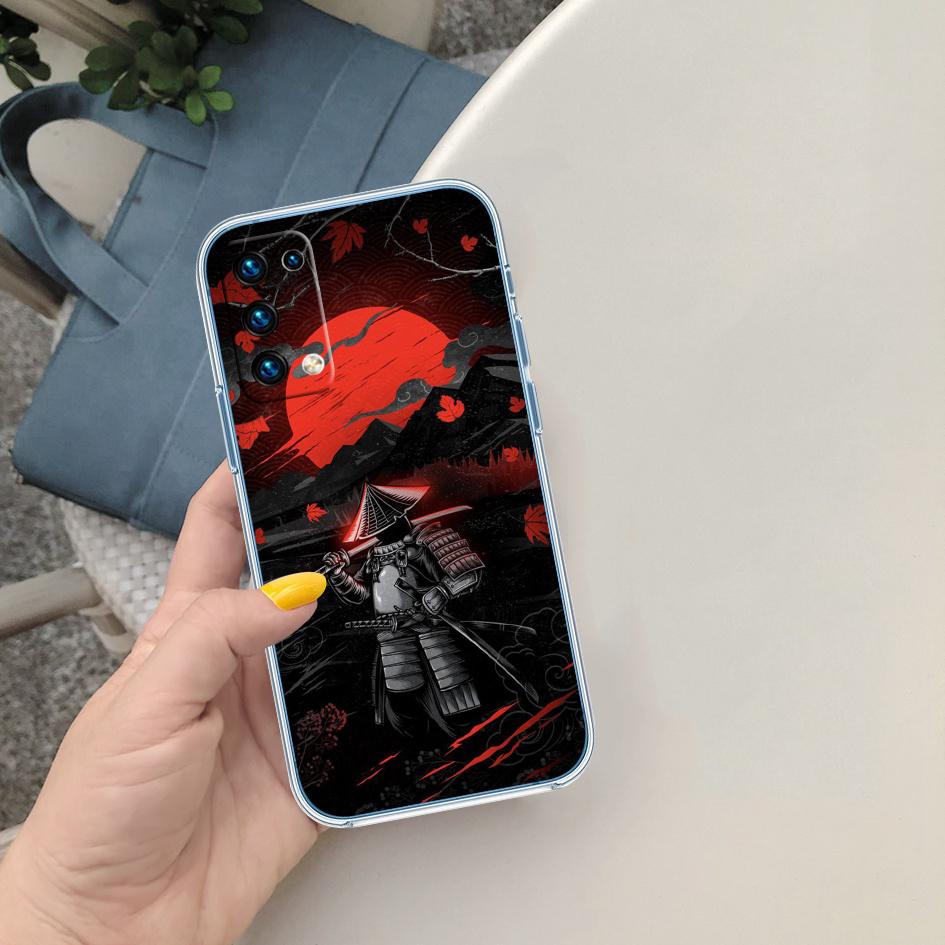 LO55 Japan Samurai Mask Soft Shell Transparent Phone Case for Samsung Galaxy A04 A04S A14 A23 A34 A54 M23 M33 M52 M53