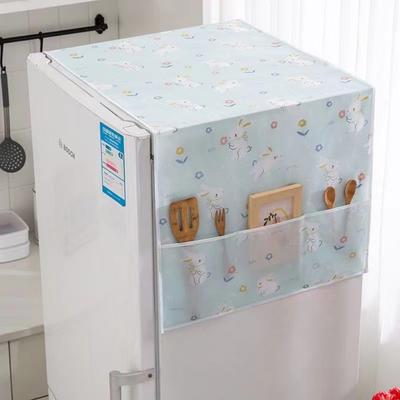 PEVA Refrigerator Dust Cover Washable Printing Foldable Storage Dust Cover Waterproof with Storage Bag Household Appliance Cover