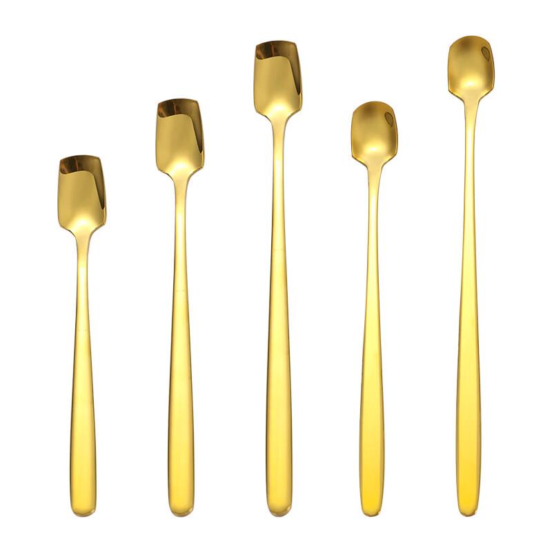 European Style Colorful Glass Long Handle Tea Spoons