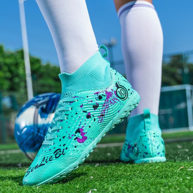 Outdoor Men Soccer Shoes Anti-slip High-top Long Sports Shoes Men Grass Wear-resistant Training Lightweight Men Shoes